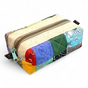 Colorful Patchwork Quilted Boxed Pouch